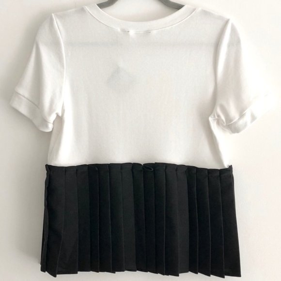 New Halogen Pleated Peplum Hem Color Block Short Sleeve Top Petite Size Small - Picture 9 of 16